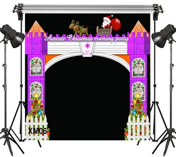 

LB Polyester & Vinyl Christmas Game Style Purple Mosaic Castle Studio Backdrop Photography Photo Props Photographic Background