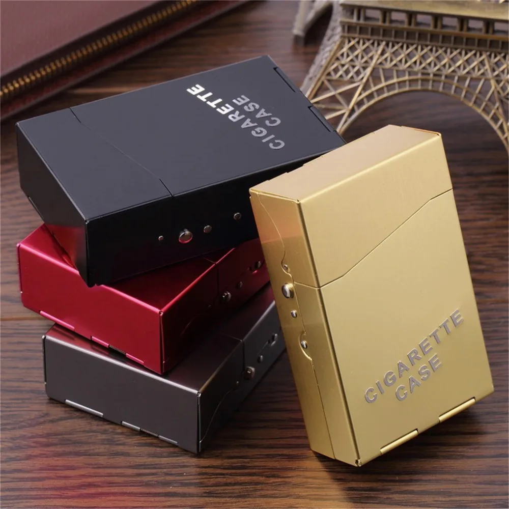 

Portable Case For Cigarette Aluminum Cigar Cigarette Tobacco Holder Storage Case Pocket Box Able To Place In 20pcs Cigarette