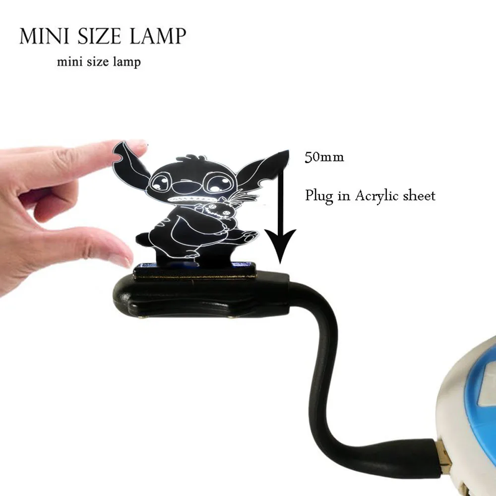 

Lovely Baby Night Electroic Product 3D LED Only 1 White Color Mood Light Cartoon Mini USB Stitch Mickey Mouse Eeyore Computer