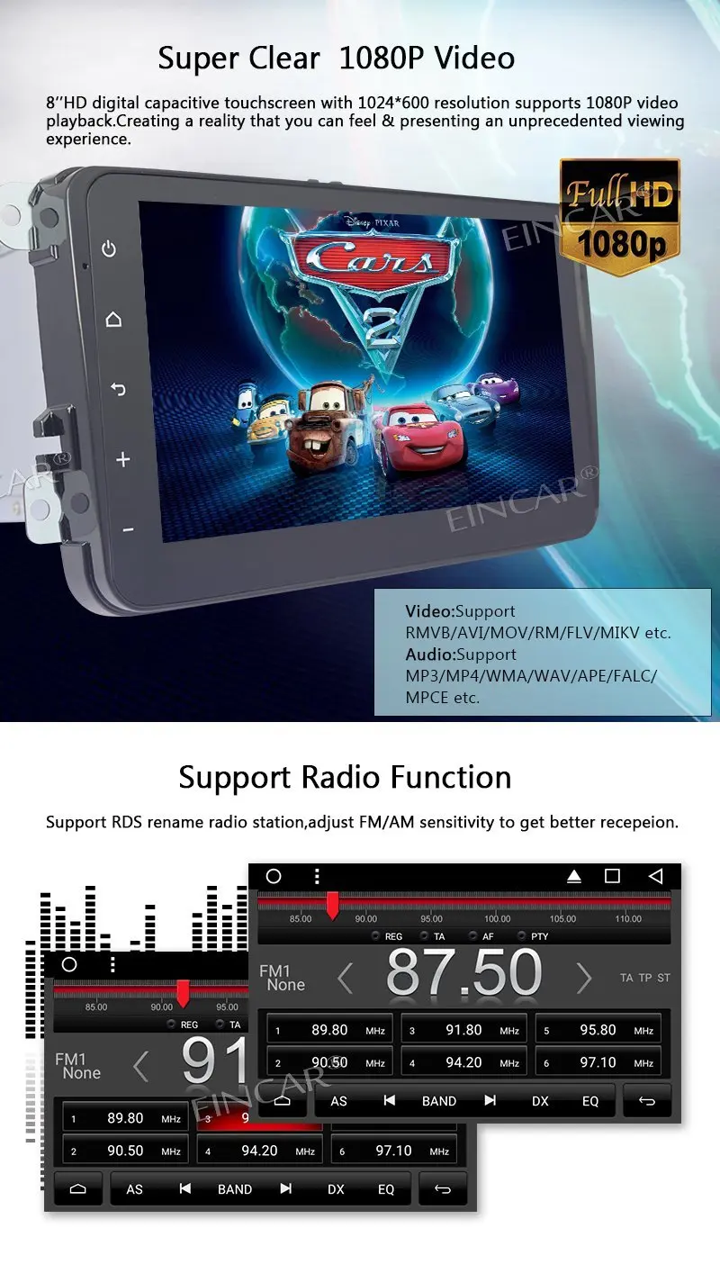 4 г Dongle как подарок Eincar 2 Din Android 7 1 стерео радио gps автомобильный dvd плеер с