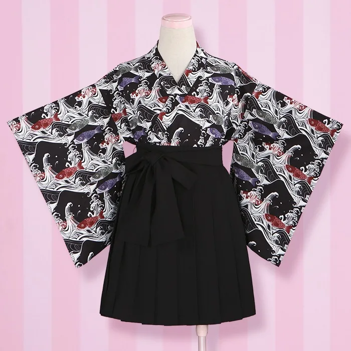 

Fate/Stay Night Matou Sakura Koinobori Haori Costume Kimono Skirt Sakura Haruno Cosplay Sleeping Beauty Costume Anime Cosplay