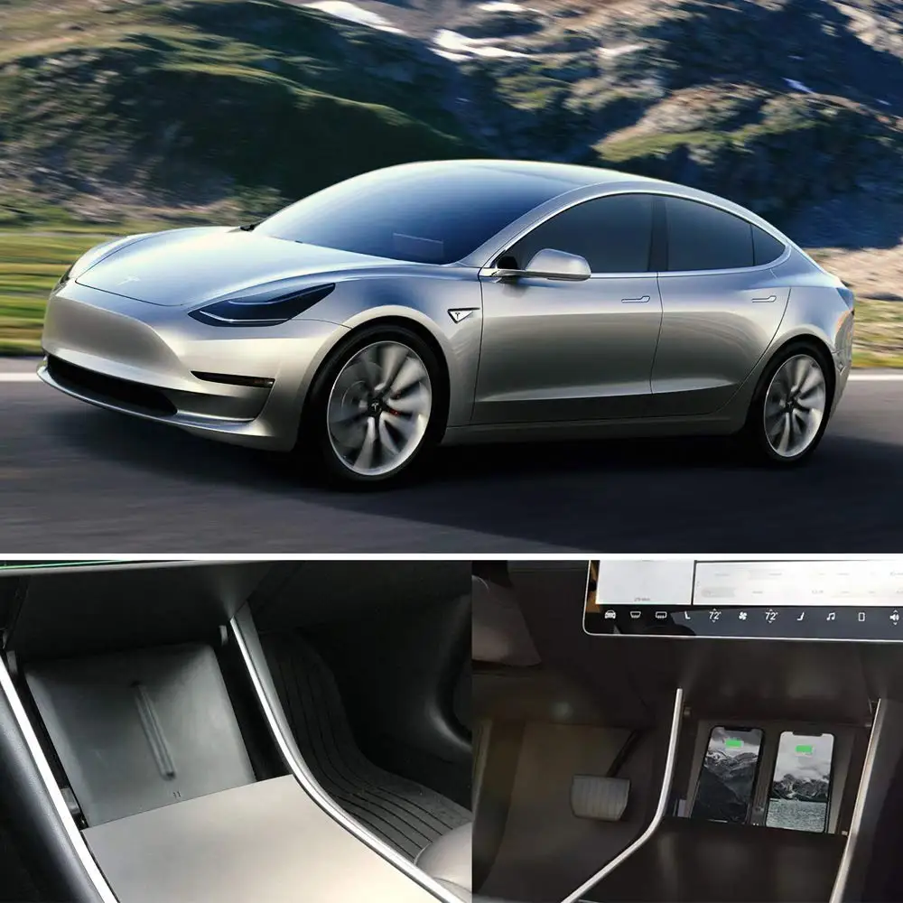 Центральная консоль Беспроводная зарядная панель для Tesla модель 3 с двумя портами usb для телефонов Зарядка для iPhone X/XS/8 samsung Note9/8/5