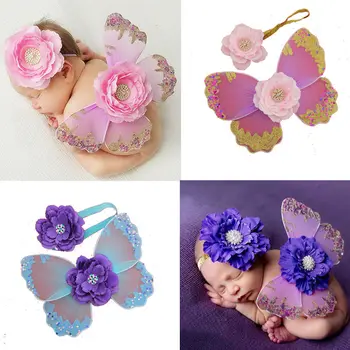 

Hot Atrezzo Fotografia Baby Cute Flower Butterfly Free Headband Newborn Photography Accessories Animal Style 13 Color Available