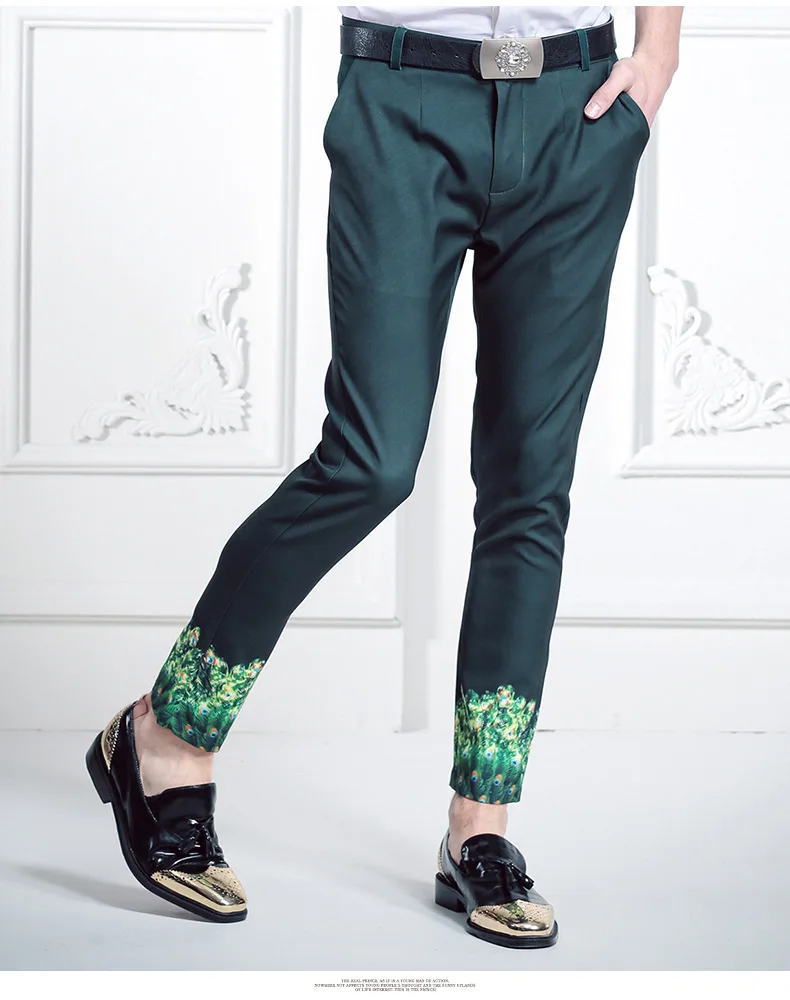 FanZhuan Бесплатная доставка Новый 2016 Человек зауженные мужские брюки повседневные штаны Мужская девятый 618035 брюки тонкие Модные Зеленые