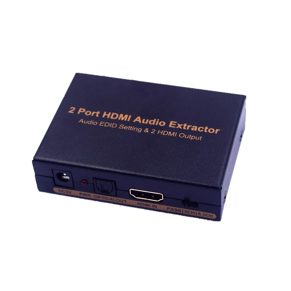 HDMI аудио экстрактор преобразователь EDID настройки 2 выход оптический Toslink SPDIF + RCA L/R