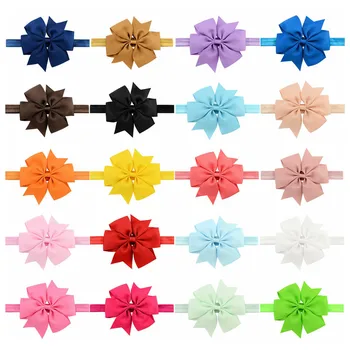 

UNTAMED 20pcs/lot Approx 11cm Ribbon Bow Head Bands Bowknot Headbands for Girls Kids Headwear Children Hair Accessories