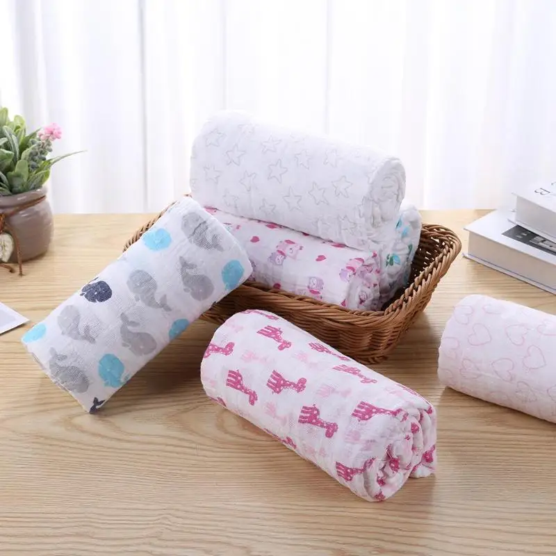 Cotton Baby Swaddles Wrap 2-layer Gauze Soft Infants Blankets Baby Stroller Cover Toddler Bath Towel Bedding Swaddle Muslin Wrap