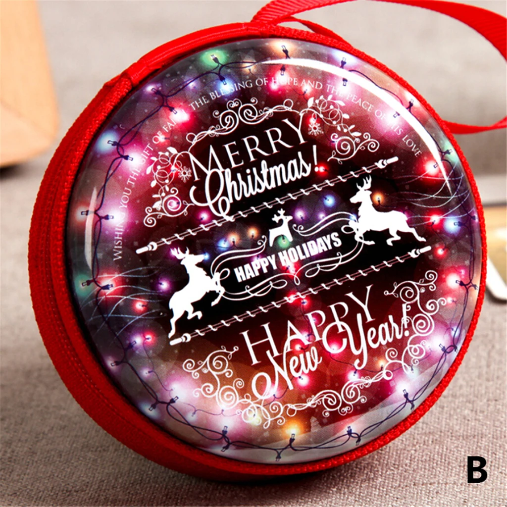 

1 Pcs Christmas Decoration Mini Tin Box Sealed Jar Small Storage Cans Christmas Xmas Coin Earrings Headphones Candy Gift Box