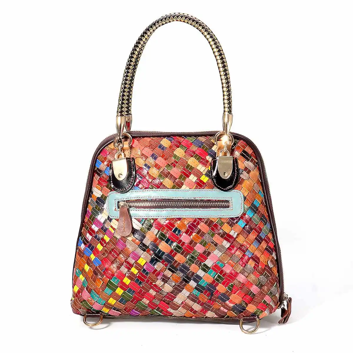Женская сумка Bolsa из натуральной кожи, женская сумка в стиле пэчворк с цветочным узором, сумка через плечо для дам, разноцветная сумка в виде ракушки