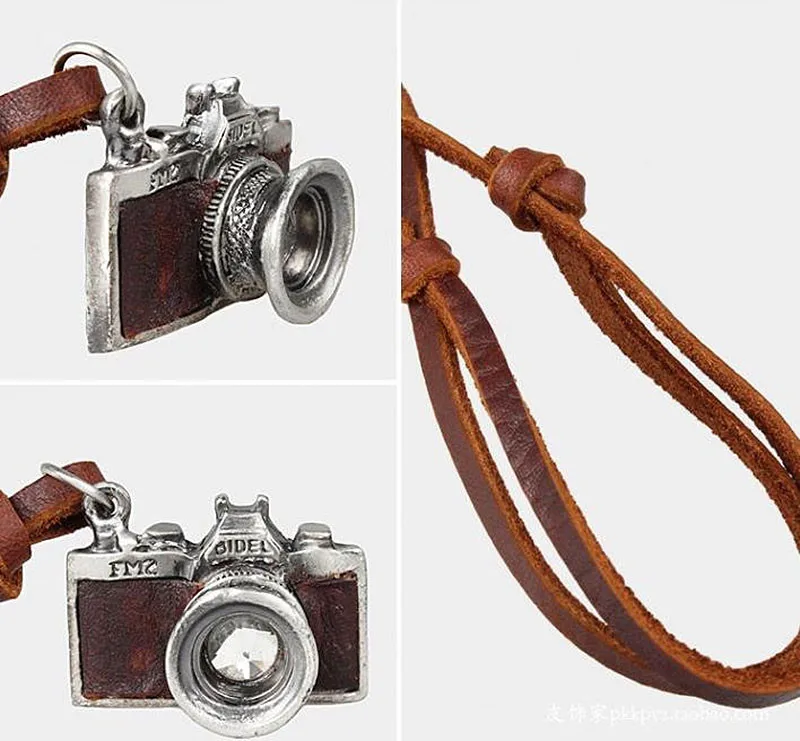 Fashion Men Necklace Pendant Jewelry Leather Necklace For Men Chain Male Collar Vintage Accessories (23)