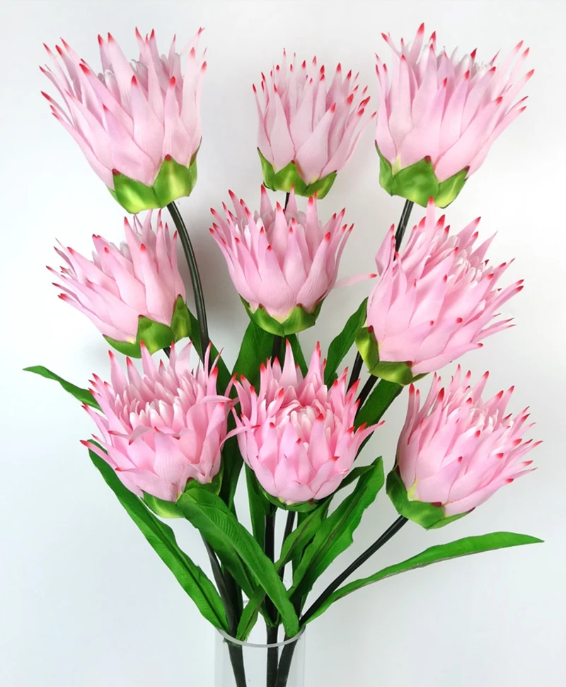 1 PCS Top Quality Silk Flower Protea Artificial Fake Flower For House