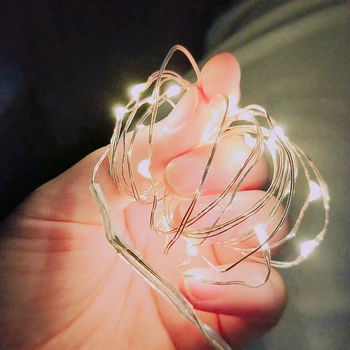 

Christmas 2M 5M LED Garland Fairy Silver Copper Light String 20leds 50leds Indoor Home Holiday Gift Decoration Lamps