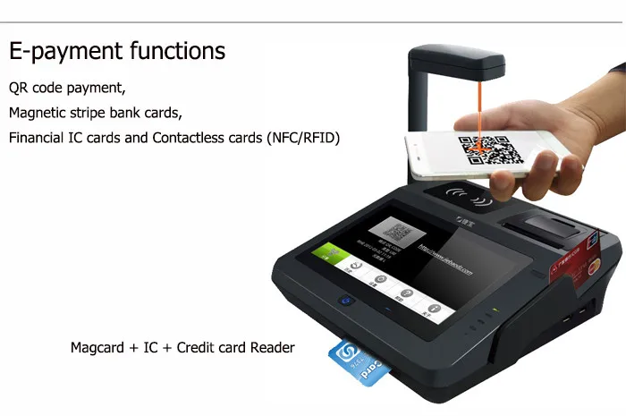 Все в одном 3g NFC Android Pos система со сканером штрих-кода и термопринтером