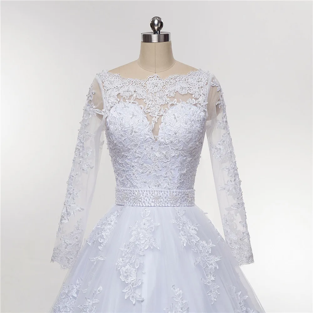 Fansmile Тюль Mariage Vestido De Noiva кружева поезд свадебное платье подгонянного размера плюс свадебные платья свадебное платье FSM-470T