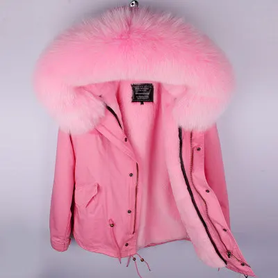 Зимняя женская куртка, пальто из натурального меха, парка с воротником из натурального Лисьего меха, с капюшоном, теплая мягкая подкладка из искусственного меха, abrigos mujer invierno - Цвет: color 21