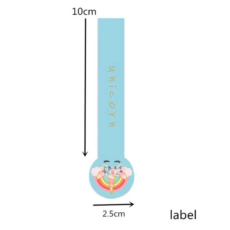 60 шт./лот Единорог мешок для конфет на вечеринку стикер День рождения украшения Дети спасибо розовый подарок с Unicorn коробка печать стикер s Упаковка - Цвет: Long Blue