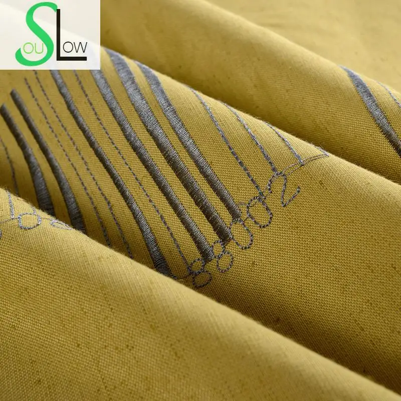 Занавески хлопковые с вышивкой и штрихкодом для кухни спальни|curtains for|curtains for living