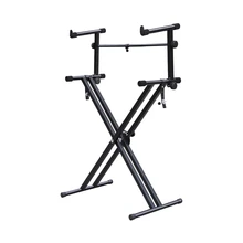 Quality Heavy-Duty X Style Dual Keyboard Stand Electronic Piano Double 2-tier Adjustable