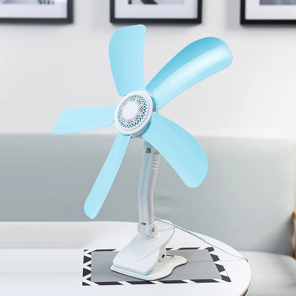 

2019 Drop Shpping 220V Blue Electric Clip Fan Multifunction Portable Breezer Cooler Student Bed Mute Adjustable for Office