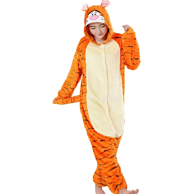 Unisex Adult Pajamas Onesie Anime Cosplay Costumes Cartoon Animal Sleepwear Stitch Unicorn Pikachu Winter Warm For Women Men