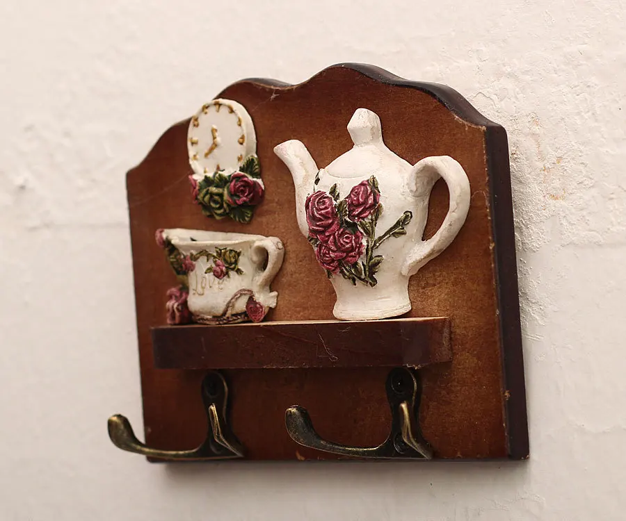 2015 spring product ideas Home Decoration wooden waves head-hanging hooks double teapot 1003 |