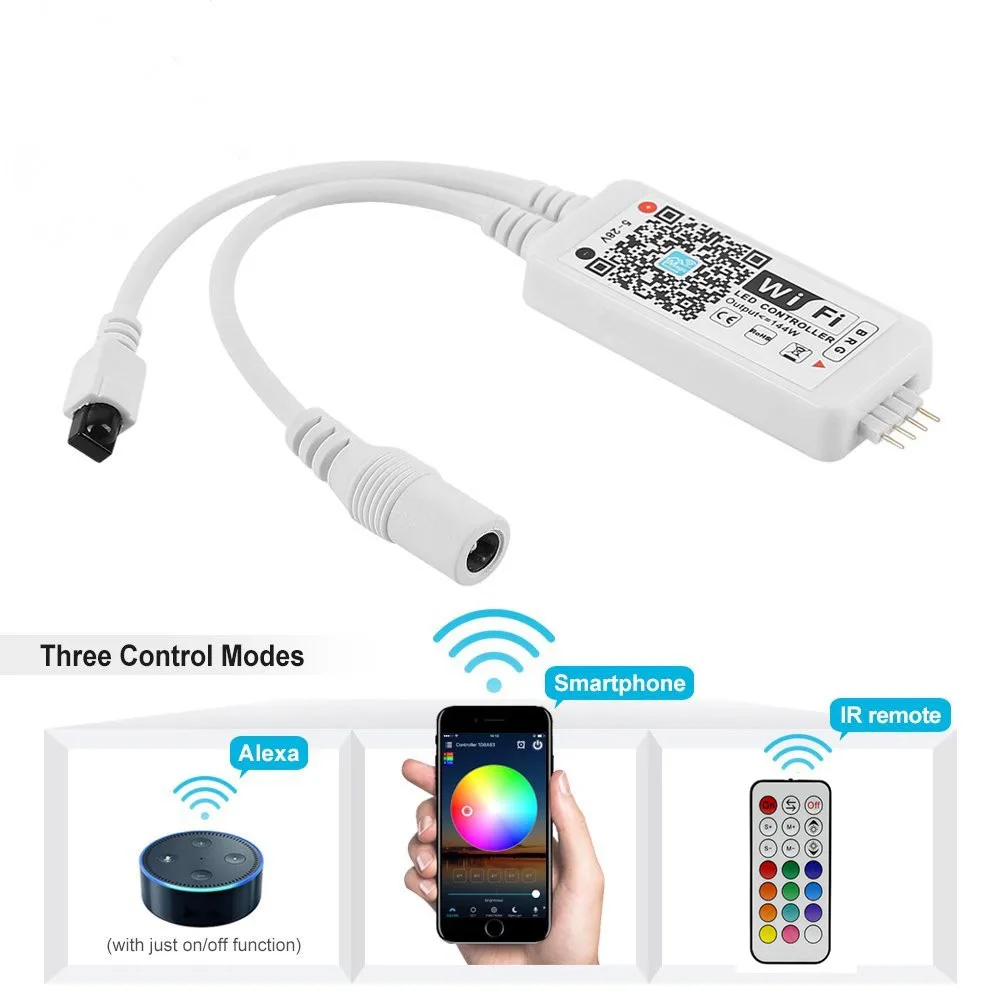Светодиодный мини контроллер RGB с 24 клавишами Wi Fi 12 в пост. Тока ИК/21 клавиша