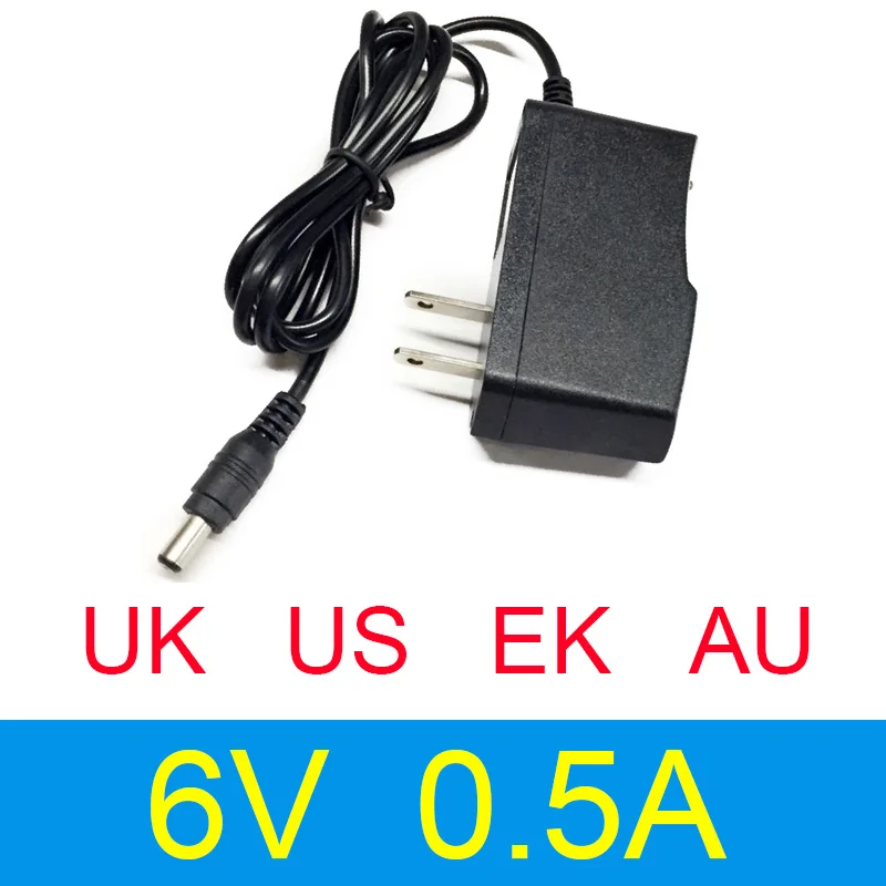 

1PCS 6V0.5A New AC 100V-240V Converter Adapter DC 6V 0.5A 500mA Power Supply EU US UK AU Plug DC 5.5mm x 2.1mm