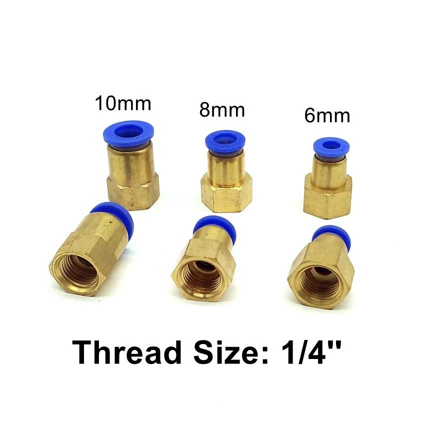 

5pcs/lot 6mm 8mm 10mm Tube 1/4'' Internal Thread Pneumatic Fitting Quick Joint Connector PCF6-2 PCF8-2 PCF10-2 pipe fitting