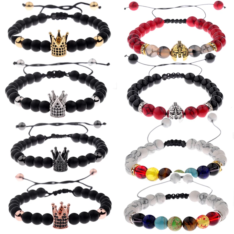 

Classic Chakra 8mm Lava Stone Beads 7 Color Chain Bracelets for Women Men Elastic Rope Yoga Fashion A Bracelet Friendship