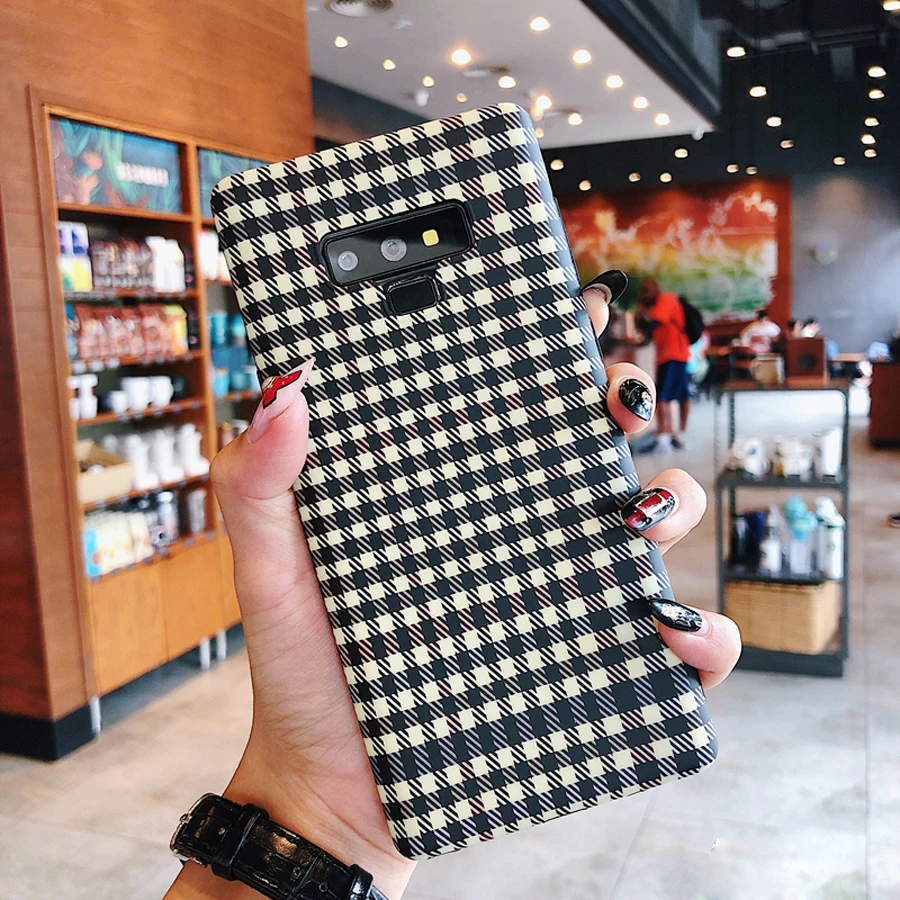 

For samsung galaxy s8 s9 plus note 9 8 case cover Retro Grid pattern soft silicon protecitve phone bag capa fundas Ritozcase