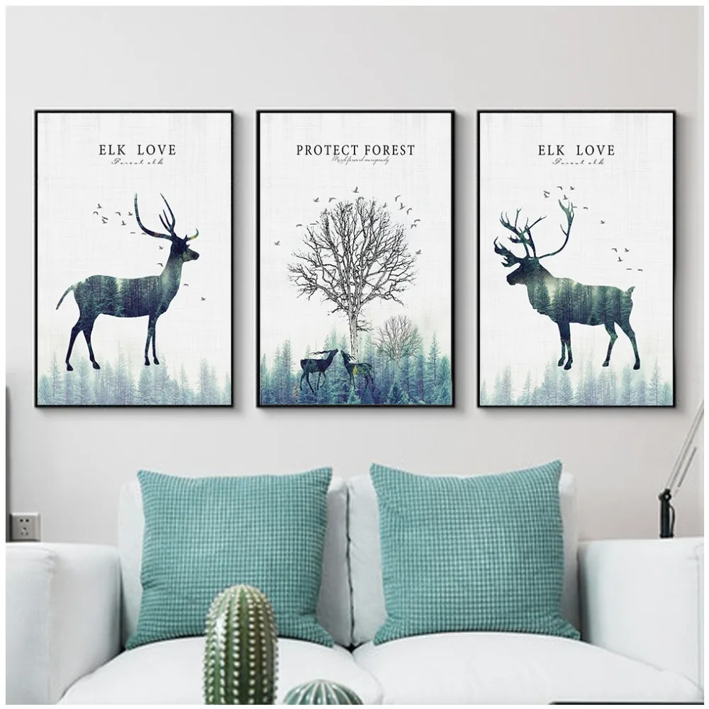 Arte De Pared De Lona De Animales De Vivero De Bosques De Go | Envío Gratis