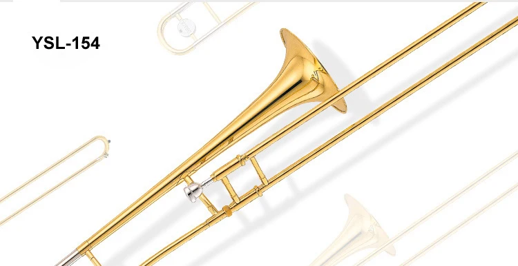 

High quality Trombone YSL-154 Lacquer gold B flat tenor trombone beginner grading professional performance musical instruments