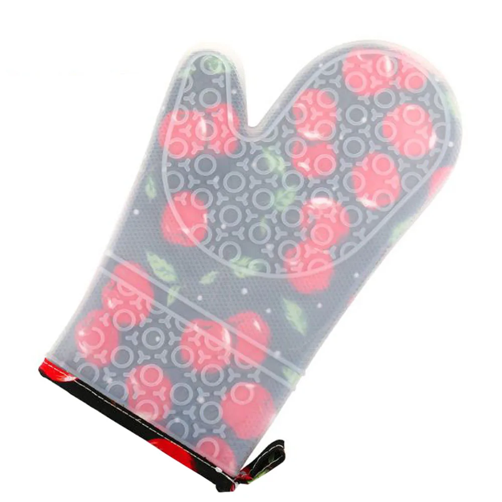 

New 1pcs Thick Long Oven Glove Mitts Silicone Mitten Cotton Heat Resistant Kitchen Bakeware Barbecue Pot Holder BBQ Glove