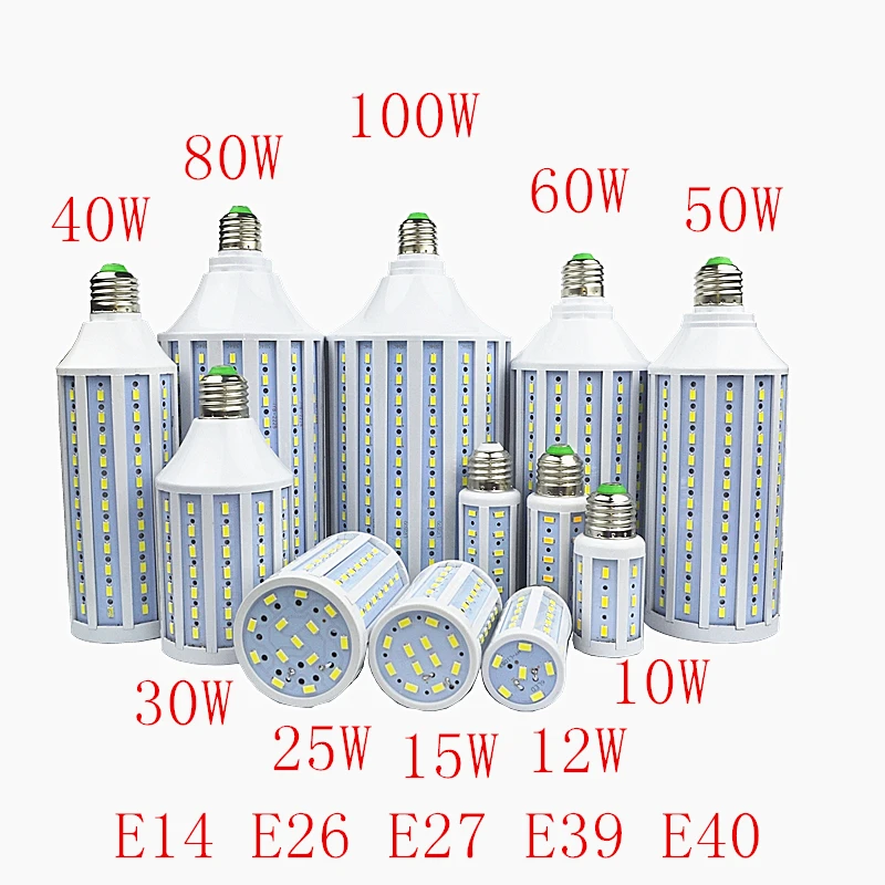 5 шт./лот SMD5730 25W30W40W 50 Вт, 60 Вт, 80 Вт, 100 Вт светильник лампочка B22 E26 E27 E14 E39 E40 светодиодный светильник светодиодный лампы 85-265 V/AC Светодиодная лампа-Кукуруза Светильник лампочка