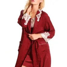 Летняя Новинка шелковый халат с длинными рукавами из шелка с длинными рукавами Роскошная Удобная Шелковая пижама для женщин