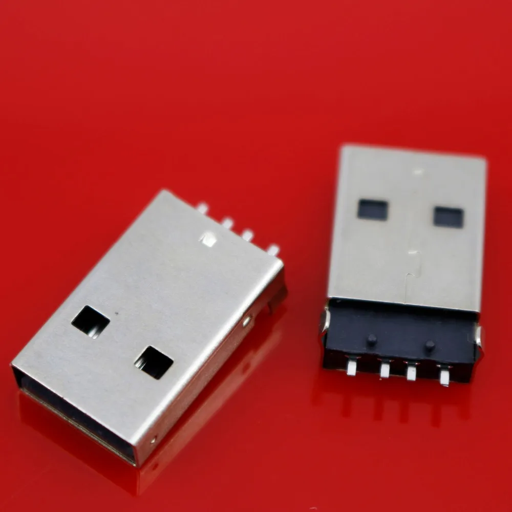 YuXi 4Pin USB 2 0 штекер типа A PCB разъем 180 градусов SMT SMD мужские разъемы белый/черный| |