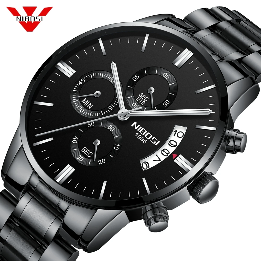 NIBOSI Mens Watches Top Brand Luxury Militray Sport Quartz Watch Men Waterproof Male Sport Clock Wristwatches Relogio Masculino