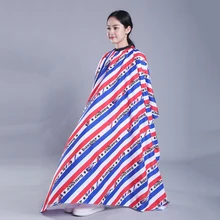 Винтаж в полоску парикмахерские мыс стрижка фартук салон, окрашивание волос Salon платье Водонепроницаемый ткань Классическая Парикмахерская узор U1048