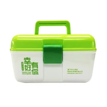 1 шт., портативная двойная Семейная Аптечка, коробка, пластиковая медицинская большая коробка для хранения, органайзер для сбора лекарств, медицинский контейнер