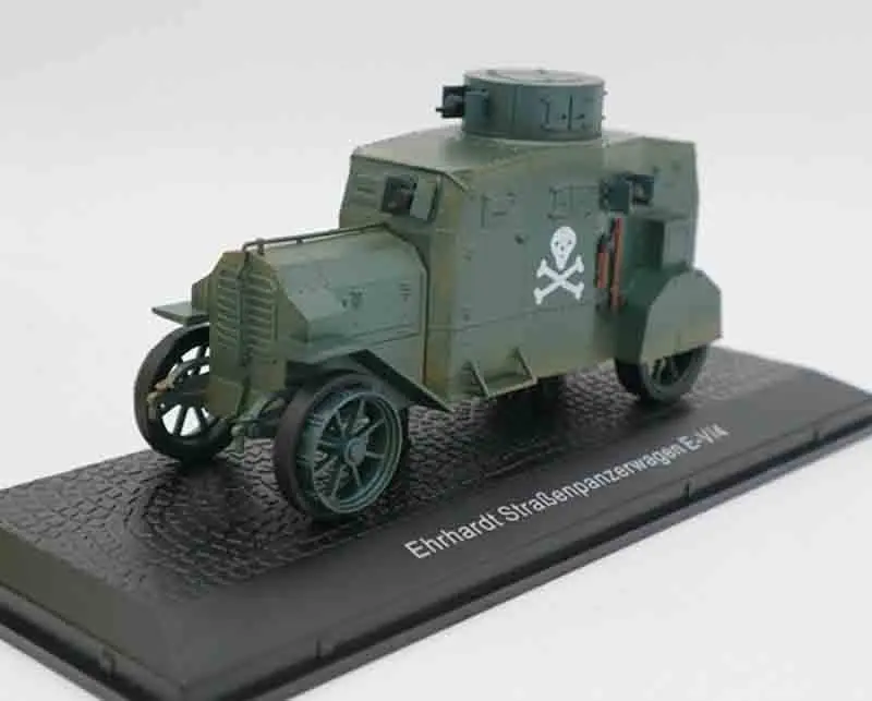 1/43 Ehrhardt E-V/4 Первая мировая война немецкие бронированные машинки, игрушка из сплава, литая под давлением Коллекционная модель автомобиля, игрушечные машинки для детей - Цвет: 01