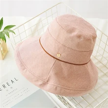 JAYCOSIN, модные женские шапки, хлопок и лен, одноцветная, солнцезащитная, складная, Рыбацкая, складная шляпа, пляжная шляпа, Прямая поставка, Mar26