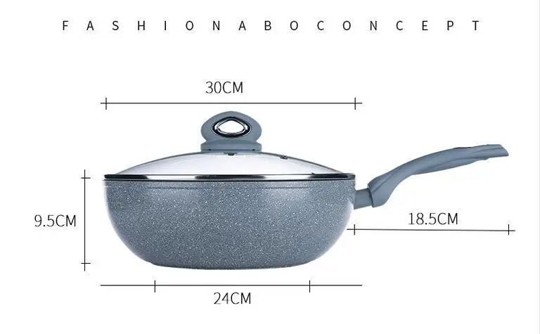Антипригарная сковорода с плоским дном Алюминий 30 см гриль сковорода Яйцо экологичный здоровья кухонные инструменты, посуда Кухня расходные материалы - Цвет: 30 cm