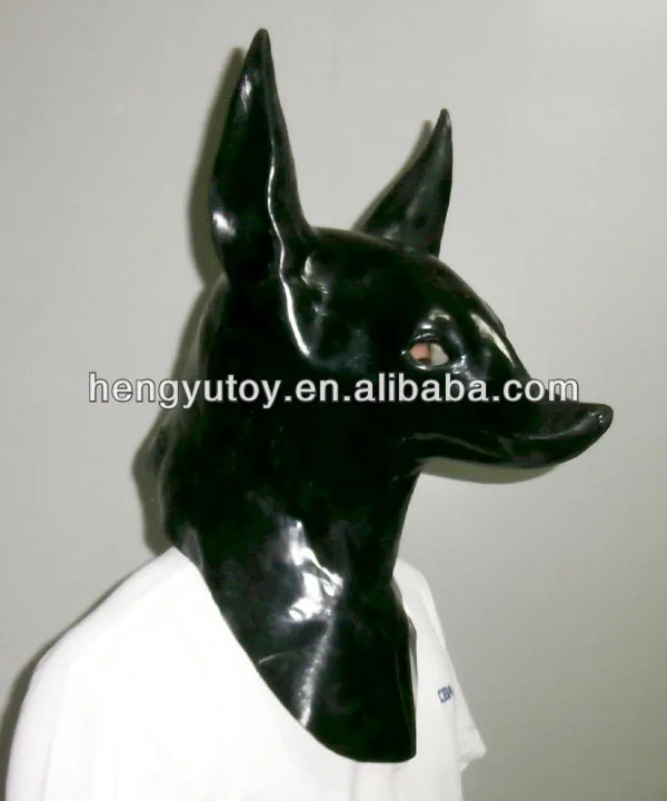Костюм животного латекс Anubis маска голова Волка для взрослых Хэллоуин маскарад Вечерние косплей платье