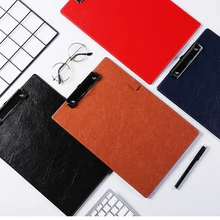 Вешать на A4 из искусственной кожи клип папка для бумаг файл держатель Автомобильный держатель документов написания буфер обмена с петля для ручки черный, красный синий