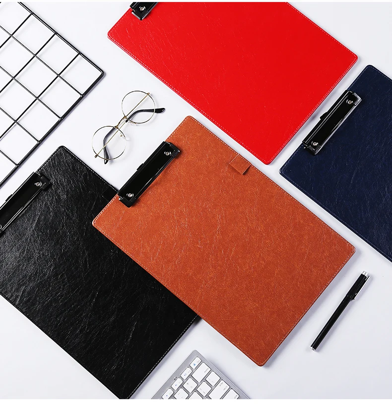 Hang on A4 PU Leather Clip Folder Paper File Holder Car Documents