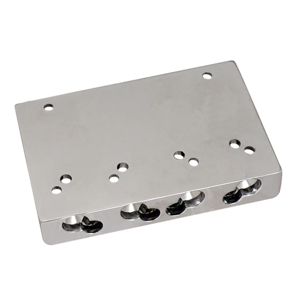 Durable 1 Set 4-string Electric Bass High-End Roller Saddles Bridge Tailpieces Silver Guitar Accessory