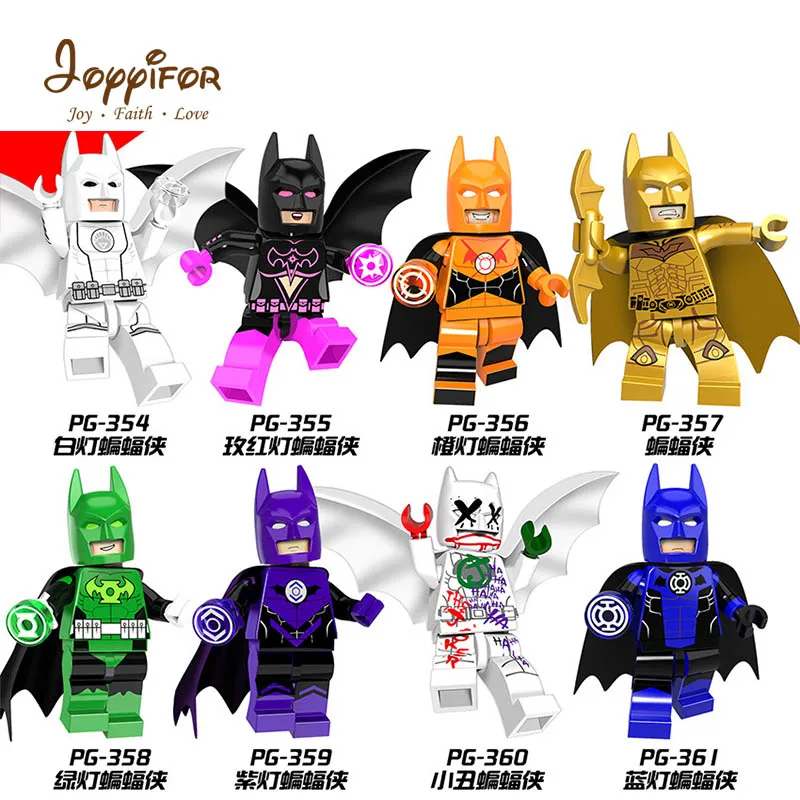 

Joyiifor super hero Compatible LegoINGlys NinjagoINGly Building Blocks DC super hero golden Batman 8 colorful hero red purple