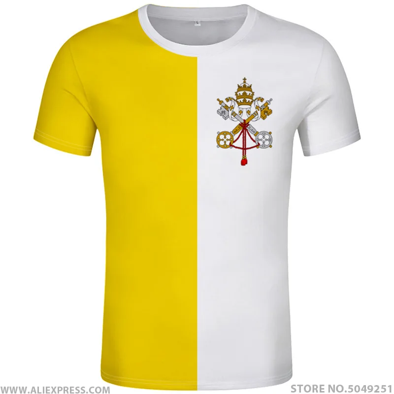 

VATICAN CITY STATE t shirt diy free custom made name number vat t-shirt nation flag va latin red country text logo photo clothes
