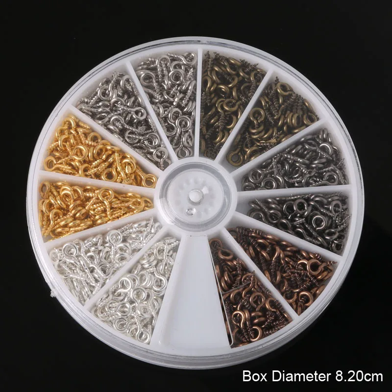 

High Quality 1Box (600pcs/lot 4*9mm) Iron Screw Eye Pin Needles Bail Peg For Half-drilled Beads Jewelry Findings for DIY Vintage
