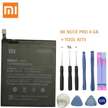 Xiao Mi Original BM34 Battery For Xiaomi Mi Note Pro 4GB RAM 3010mAh High Capacity Replacement Battery Free Tools Retail Package